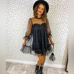 Nasty Gal Black Stars Dress